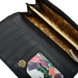 VKP1610 BLACK - Long Lattice Wallet With Buckle Design