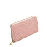VKP1617 BEIGE - Long corrugated Wallet For Women
