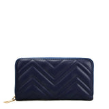 VKP1617 BLUE - Long corrugated Wallet For Women