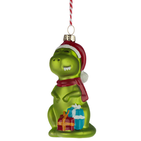 XBAUB06Glass Christmas Bauble - Dinosaur