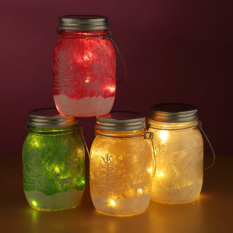 XMAS23Decorative LED Christmas Scene Hanging Jar Light