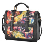 ZW141006A BLACK - Large Capacity Handbag With Watercolor And Buckle Flap Design