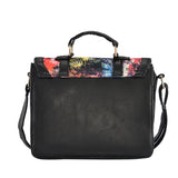 ZW141006A BLACK - Large Capacity Handbag With Watercolor And Buckle Flap Design