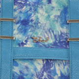 ZW141006A BLUE - Large Capacity Handbag With Watercolor And Buckle Flap Design