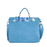 ZW141006A BLUE - Large Capacity Handbag With Watercolor And Buckle Flap Design
