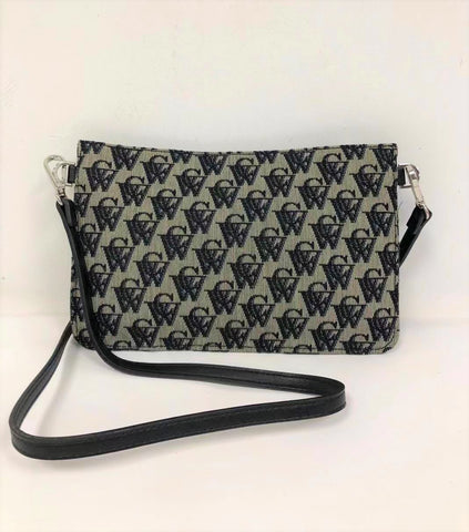 ZY0007 Blue/grey canvas women shoulder bag/crossbody bag (was £10)
