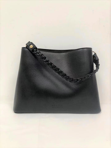 ZY0035 Women black handbag/tote bag with braided handle