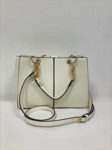ZY0040 WHITE - Simple Solid Color Handbag