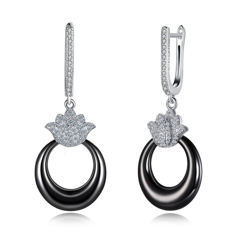 SH-CE043 Fashion Silver Dangle Earrings