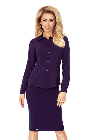 Morimia Navy blue blouse - buttons MM 017-3