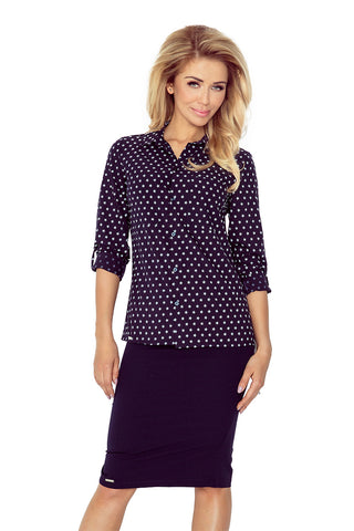Morimia Shirt with pockets - navy blue + stars MM 018-4