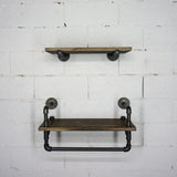 Austin Farmhouse Industrial 24" & 27" Wide 2-Piece Multi-Purpose Wall Shelf Rack