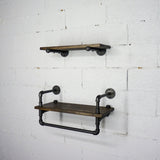 Austin Farmhouse Industrial 24" & 27" Wide 2-Piece Multi-Purpose Wall Shelf Rack