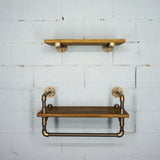 Austin Farmhouse Industrial 24" & 27" Wide 2-Piece Multi-Purpose Wall Shelf Rack