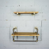 Austin Farmhouse Industrial 24" & 27" Wide 2-Piece Multi-Purpose Wall Shelf Rack