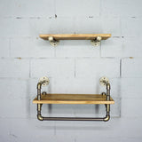 Austin Farmhouse Industrial 24" & 27" Wide 2-Piece Multi-Purpose Wall Shelf Rack