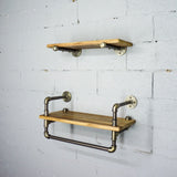Austin Farmhouse Industrial 24" & 27" Wide 2-Piece Multi-Purpose Wall Shelf Rack