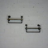 Denver 2-Piece 33-Inch Industrial Farmhouse Wall Shelf Rack Bundle