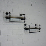 Denver 2-Piece 33-Inch Industrial Farmhouse Wall Shelf Rack Bundle