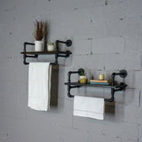 Denver 2-Piece 33-Inch Industrial Farmhouse Wall Shelf Rack Bundle