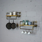 Denver 2-Piece 33-Inch Industrial Farmhouse Wall Shelf Rack Bundle