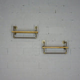 Denver 2-Piece 33-Inch Industrial Farmhouse Wall Shelf Rack Bundle