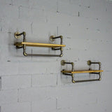 Denver 2-Piece 33-Inch Industrial Farmhouse Wall Shelf Rack Bundle