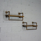 Denver 2-Piece 33-Inch Industrial Farmhouse Wall Shelf Rack Bundle