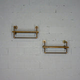 Denver 2-Piece 33-Inch Industrial Farmhouse Wall Shelf Rack Bundle