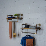 Denver 2-Piece 33-Inch Industrial Farmhouse Wall Shelf Rack Bundle