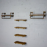 Sarasota Farmhouse Industrial 30" & 33" Wide 6-Piece Rack Wall Shelf Bundle