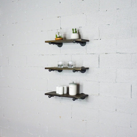 Colorado Springs 3-Piece 30-Inch Industrial Farmhouse Wall Shelf Bundle