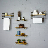 Sarasota Farmhouse Industrial 30" & 33" Wide 6-Piece Rack Wall Shelf Bundle