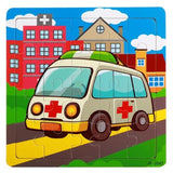 New Happy Cartoon Traffic Tools Wooden Puzzle Toys For Children Kids Intelligence Educational Toy Toys Wood Puzzles