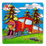 New Happy Cartoon Traffic Tools Wooden Puzzle Toys For Children Kids Intelligence Educational Toy Toys Wood Puzzles