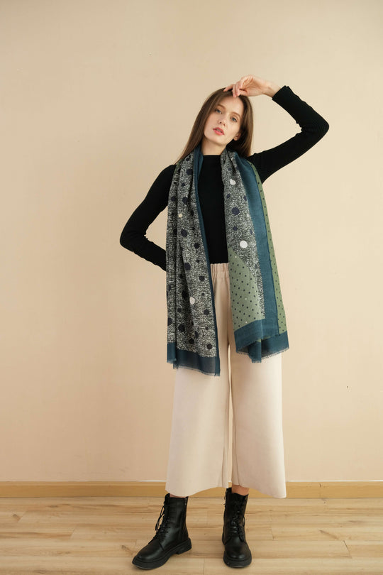 SF1348-GRN - Lady Winter Large Shawl Wraps