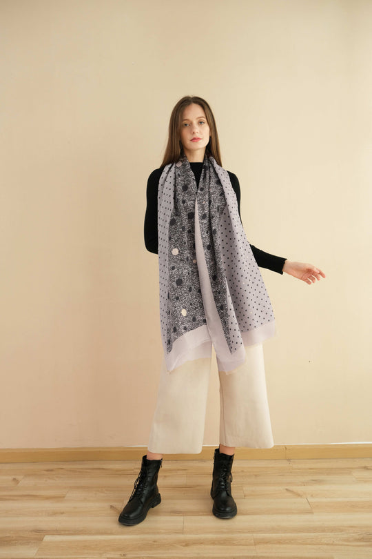 SF1348-GRY - Lady Winter Large Shawl Wraps