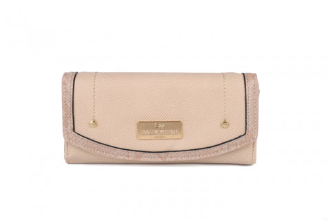 SY5063-BEI - Flap Fashion Snake Print Wallet