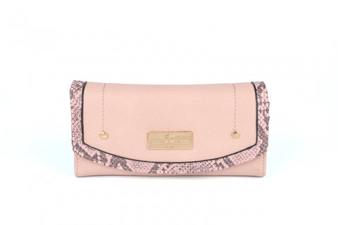 SY5063-PKN - Flap Fashion Snake Print Wallet