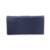 VKP1389 Blue - Fashion Lady Metal Buckle Decoration Wallet With Metal Trim