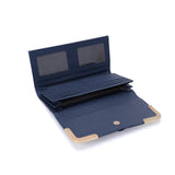 VKP1389 Blue - Fashion Lady Metal Buckle Decoration Wallet With Metal Trim