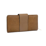 VKP1398 Brown - Fashion Women Metal Button Wallet