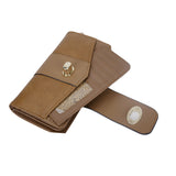 VKP1398 Brown - Fashion Women Metal Button Wallet