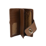 VKP1398 Brown - Fashion Women Metal Button Wallet