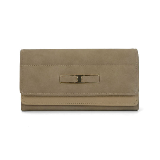 VKP1412 Khaki - Fashion Women Simple Solid Wallet