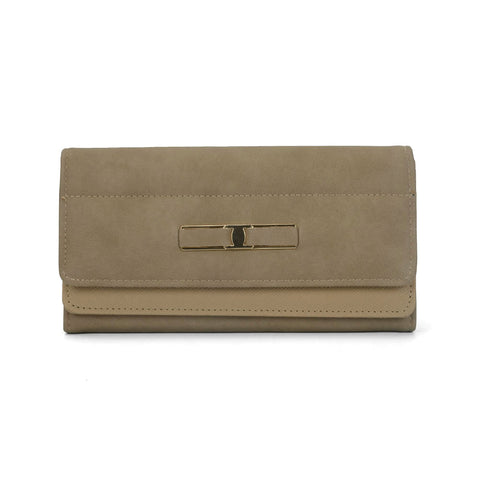 VKP1412 Khaki - Fashion Women Simple Solid Wallet