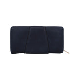 VKP1439 Blue - Women Patchwork Hasp Solid Long Wallet
