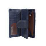 VKP1439 Blue - Women Patchwork Hasp Solid Long Wallet