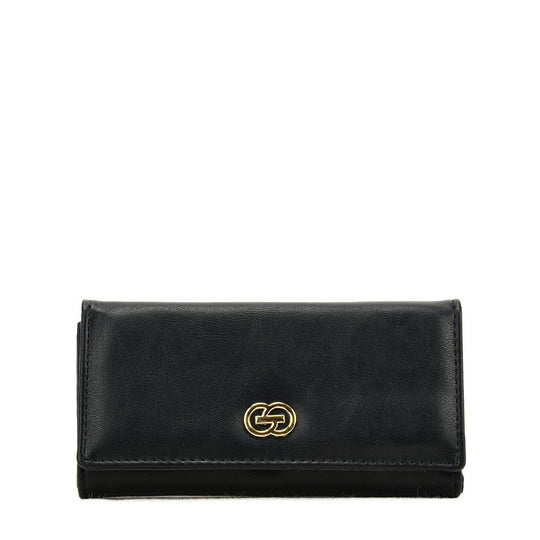 VKP1606 BLACK - Long Wallet With Buckle Design