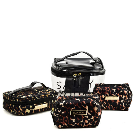 SY2186 COFFEE - Transparent Large Medium And Small Four Pieces Set Bags